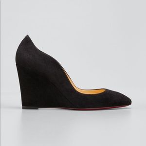 Christian Louboutin | Tanja 85mm Suede Red-Sole Wedge Pumps